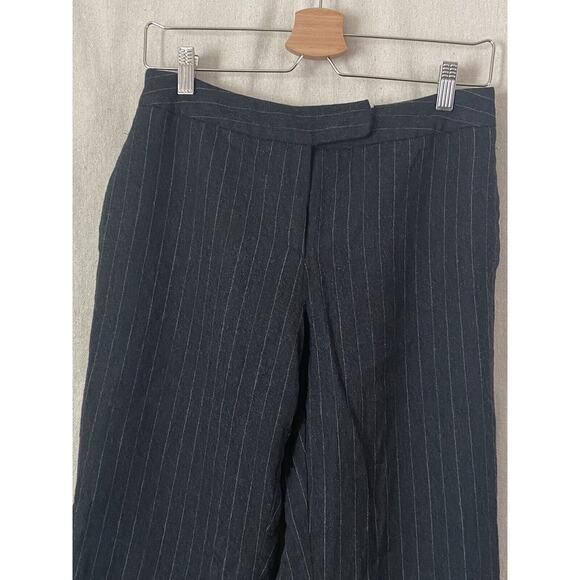 Vintage David N Petite Dark Academia Wool Pin Striped Trousers Women Size 8P - Picture 6 of 8